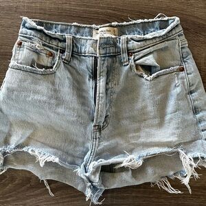 Abercrombie & Fitch Frayed Hem Blue Jean Shorts